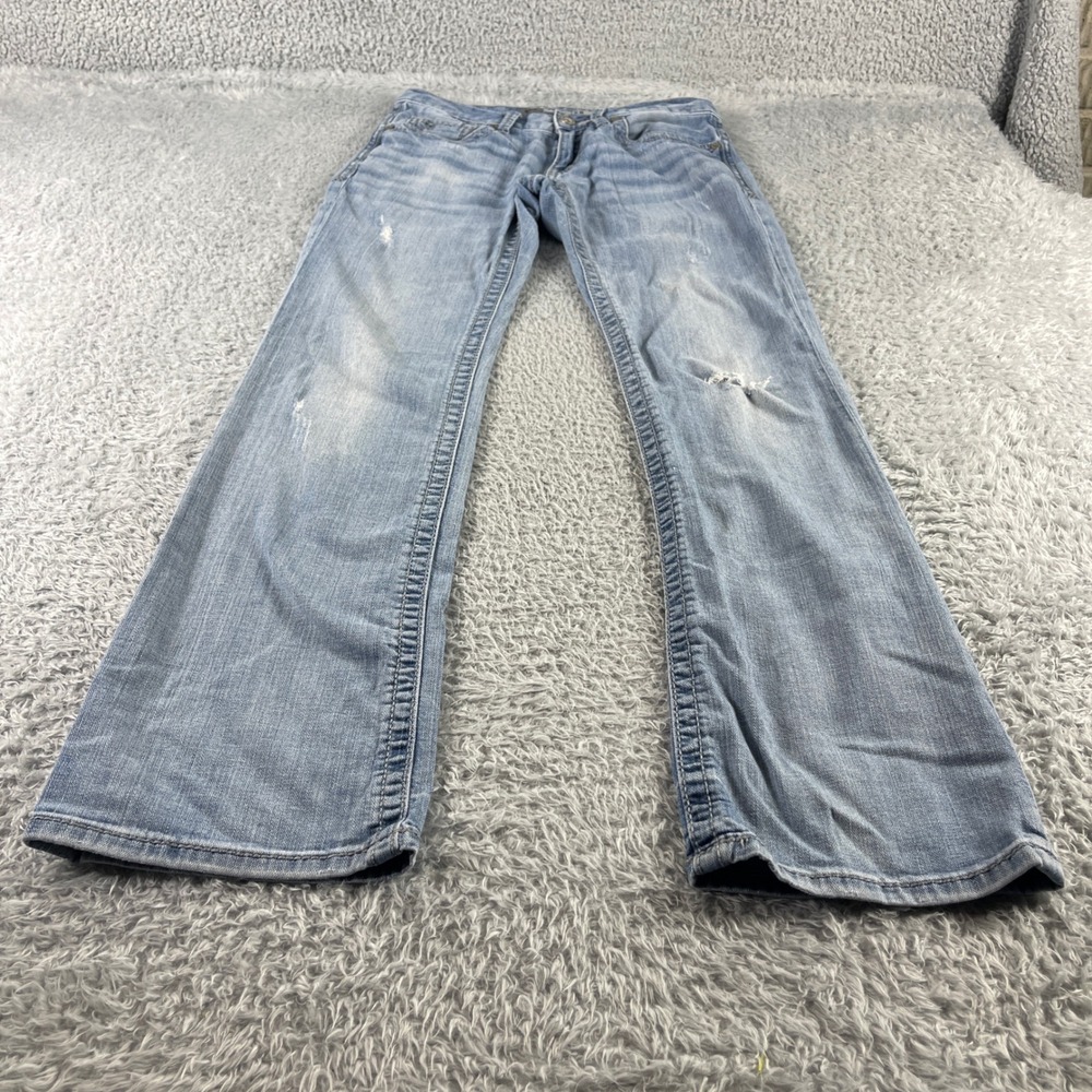 BKE Denim Carter Jeans Womens 28R Light Wash Distressed Bootcut